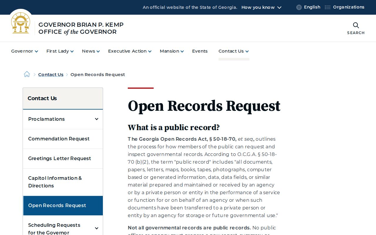 Kennesaw public records guidance under the Georgia Open Records Act
