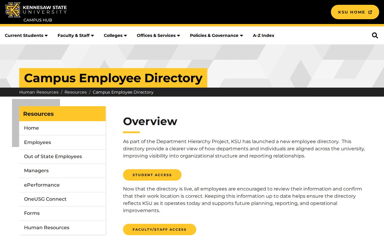 Kennesaw people directories search at KSU