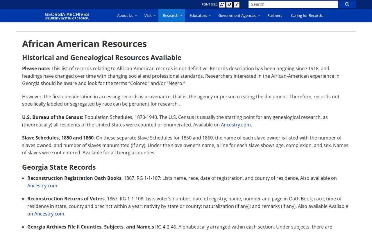 Historical Kennesaw people directories at Georgia Archives