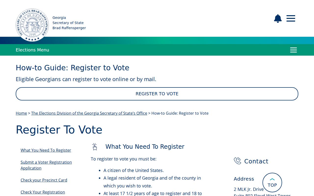 Kennesaw voter records guide from the Georgia Secretary of State